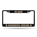 Rico Industries NFL Minnesota Vikings 1 DAD Black Chrome Frame 12 x 6 Car/Truck Auto Accessory