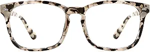 TIJN Blue Light Blocking Glasses for Women Men Clear Frame Square Nerd Eyeglasses Anti Blue Ray Computer Screen Glasses