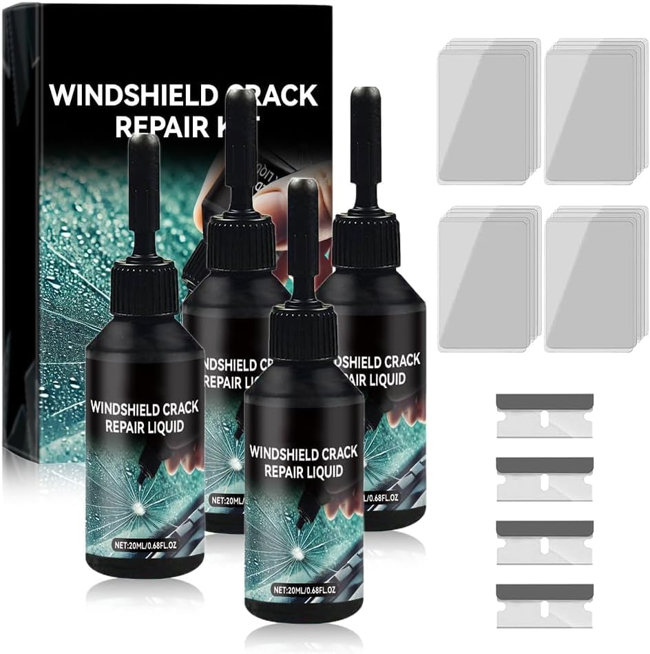 Glass Repair Kit,2025 New Windshield Crack Window Automotive Windscreen Tool,Car Glass Repair Glue Scratch Chip Cracks Repair Kit (1)