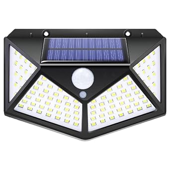 SunCharge 1W Solar Motion Sensor LED Wall Light – Wireless Waterproof Outdoor Security Lamp with 120° Wide Angle Coverage (Pack of 1)