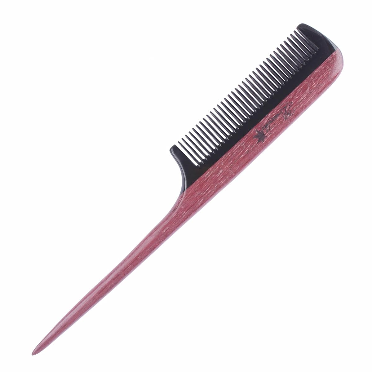 Breezelike No Static Black Buffalo Horn Comb Fine Tooth Teasing Tail Comb with