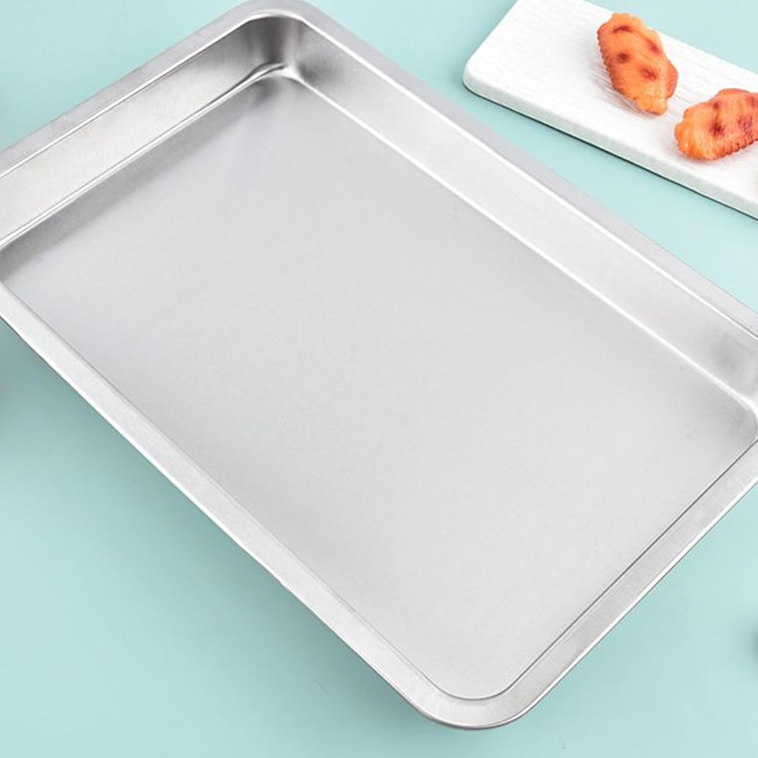 Grill Baskets for Outdoor, Stainless Steel Rectangle Grilling Basket, BBQ Grill Tray Vegetable Pans Grate Accessories for Fish, Meat, Seafood, Shrimp