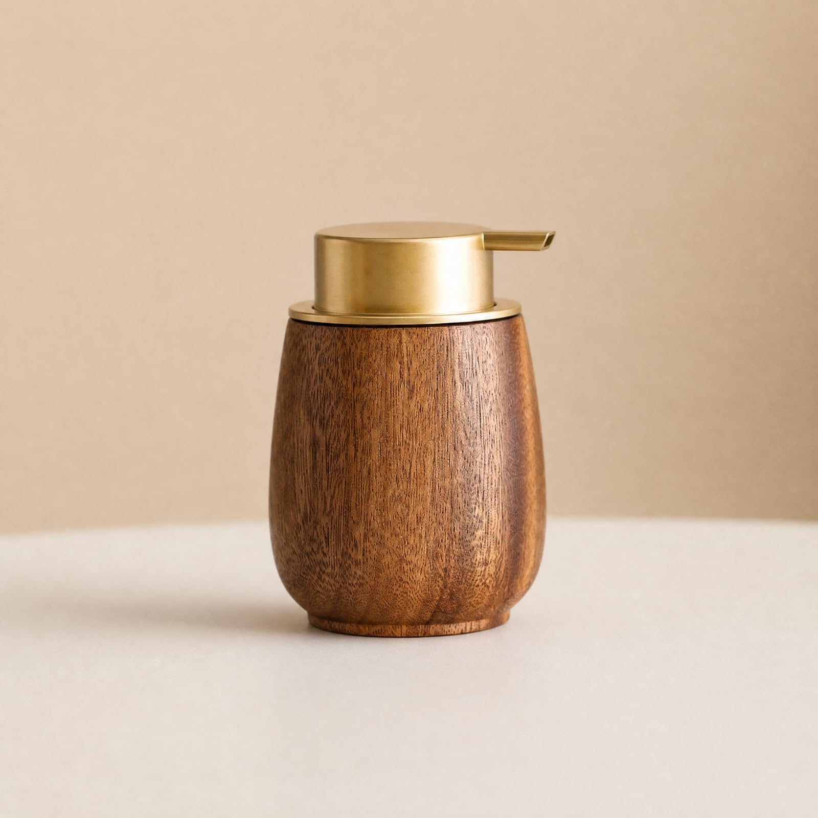 Dispenser in Legno con Pompa Minimalista Flacone Schiumogeno in Legno Portatile Flacone con Pompa Schiumogena per Bagno, Vanità,