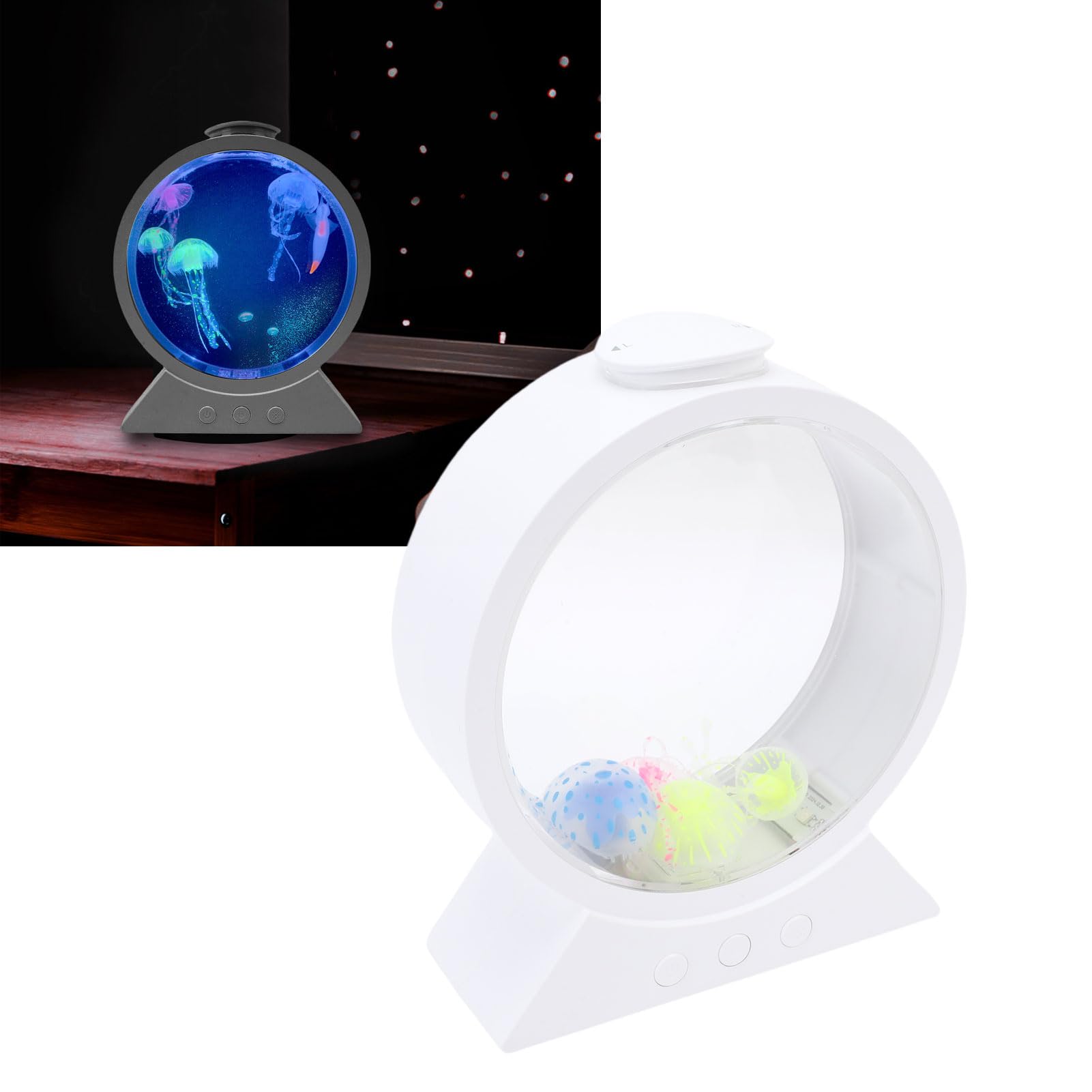 Elprico Lampada per Gelatine, Fritta di Gelatina Fantasy a LED, 7 a Colori Decorazioni per Lampada da Tavolo Jellyfish, Lampada da Notte di Rotonde per Bambini Grandi Regali per Bambini