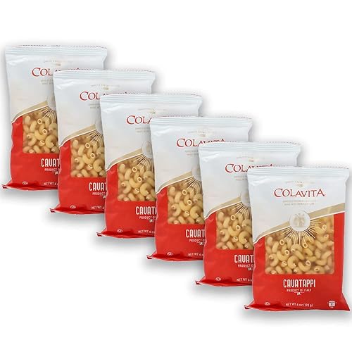 Colavita Cavatappi Pasta de sacacorchos para creaciones gourmet, gira en sabores italianos - 1 libra (paquete de 6)