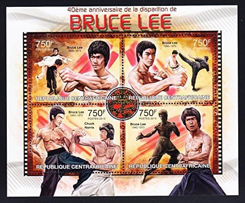 Central African Republic Bruce Lee Collectible Postage Stamps Ca13217a