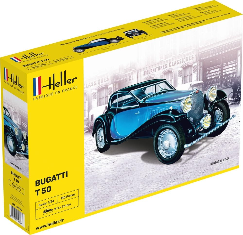 Heller 1/24 ブガッティ T.50 プラモデル（エレール） Amazon | プラッツ エレール 1/24 ブガッティ T50 プラモデル HE80706