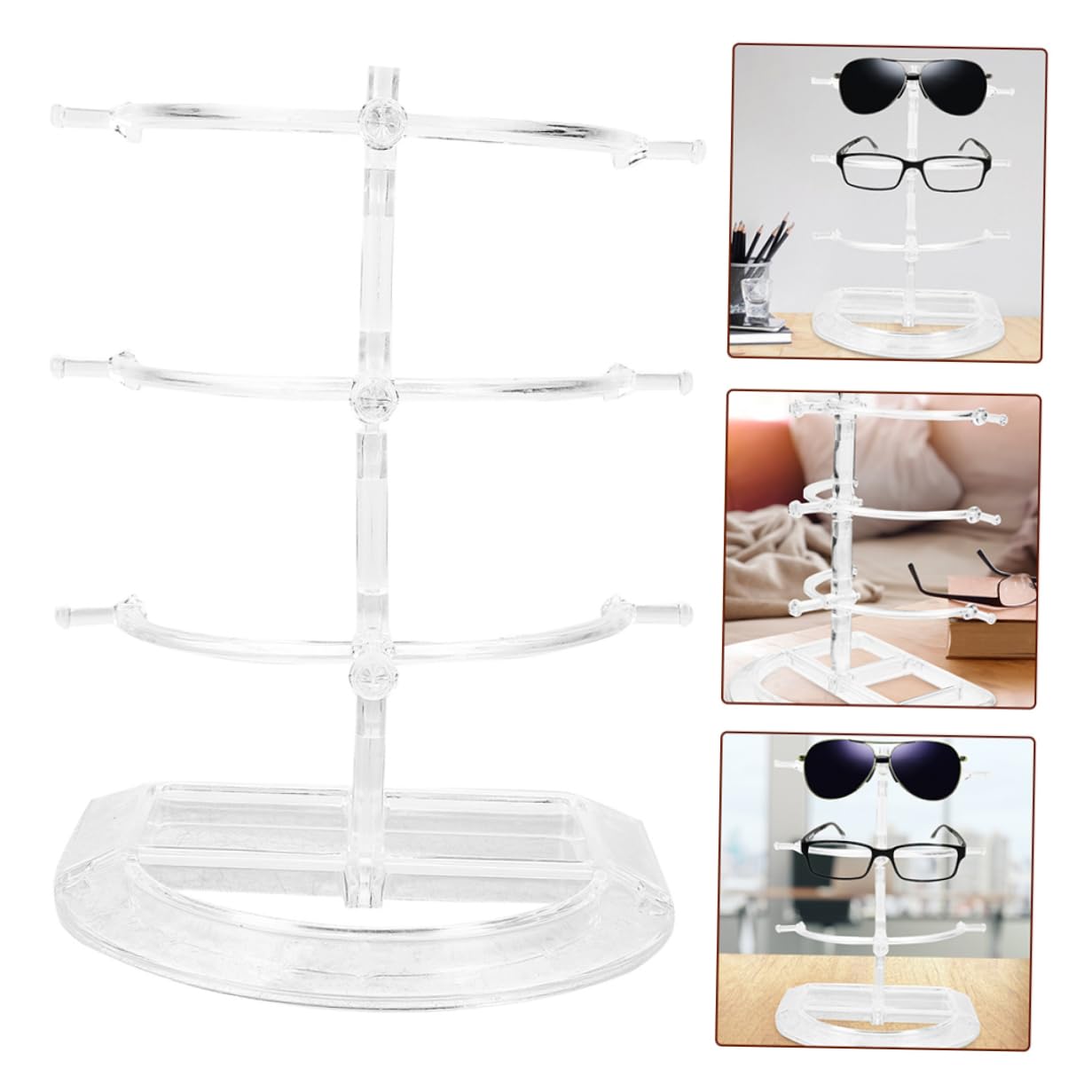 MAGICLULU 10 Pezzi Espositore Per Occhiali Porta Occhiali Trasparente Supporto Per Occhiali Riser Supporto Per Occhiali Multi-Livello Supporto Per Occhiali Organizzatore Supporto Per