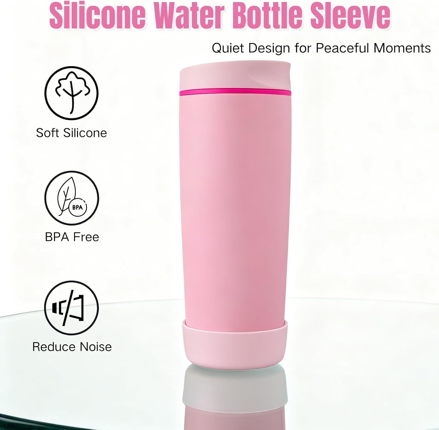 2pcs Silicone Boot Compatible with Owala SmoothSip Slider 12oz/20oz, Anti-Slip BPA Free Water Bottle Boot for Coffee Tumbler Travel Coffee Mug Protective Sleeve Accessories - Image 4