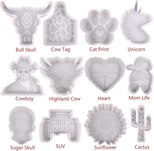 Miniatura 6 de 2 moldes freshie para cuentas de aroma, vaca de las tierras altas y moldes de silicona de vaquero para refrescar el auto, suministros de frescuras