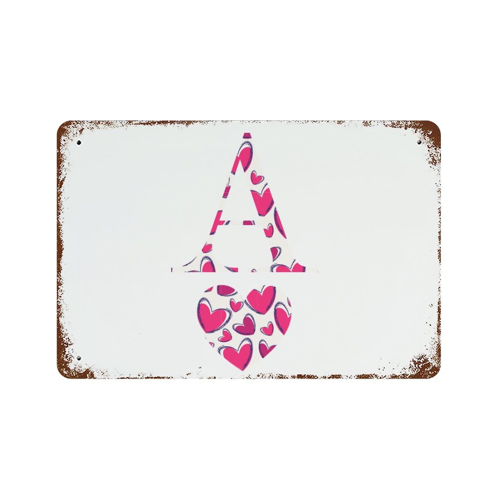 Plaque en métal monogramme cœur le cadeau de Saint-Valentin idéal