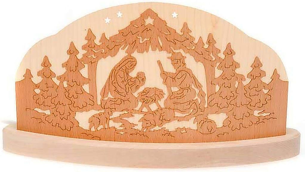 HolyartLit-up Wooden Nativity Scene