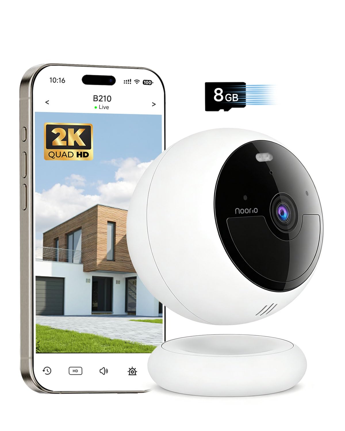 Noorio 2K Outdoor Security Camera Wireless, B210 Magnetic Camera