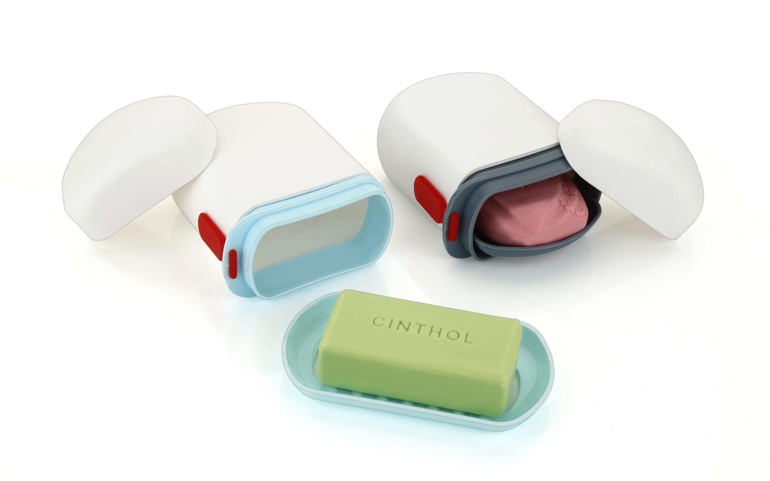 HAPPI Pack of 2 Leakproof Travel Soap Case, Portable Plastic Soap Dish Box Cover with Draining Layer & Lid Travelling Soap Holder Bar for Bathroom Outdoor(Grey & Blue) (B0D7ZC6NPH) Amazon Price History, Amazon Price Tracker