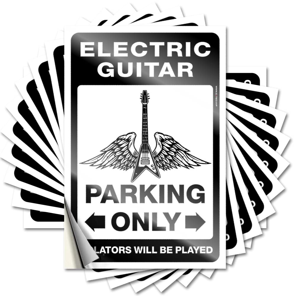 Country Decals Window | Electric Guitar Parking Only Custom Motorcross Sticker Pack(12X18CM)