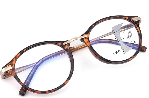 Miniatura 10 de Gafas de lectura redondas progresivas multienfoque mujeres hombres lectores multifocales bloqueador de luz azul 1.5 1.75 2.0 2.5