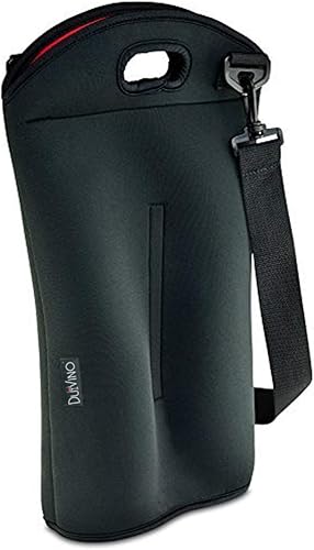 Bolsa de viaje para 2 botellas, bolsa de viaje de neopreno aislante grueso, expandible, 2 botellas, diseño más alto, cierre de cremallera sobre