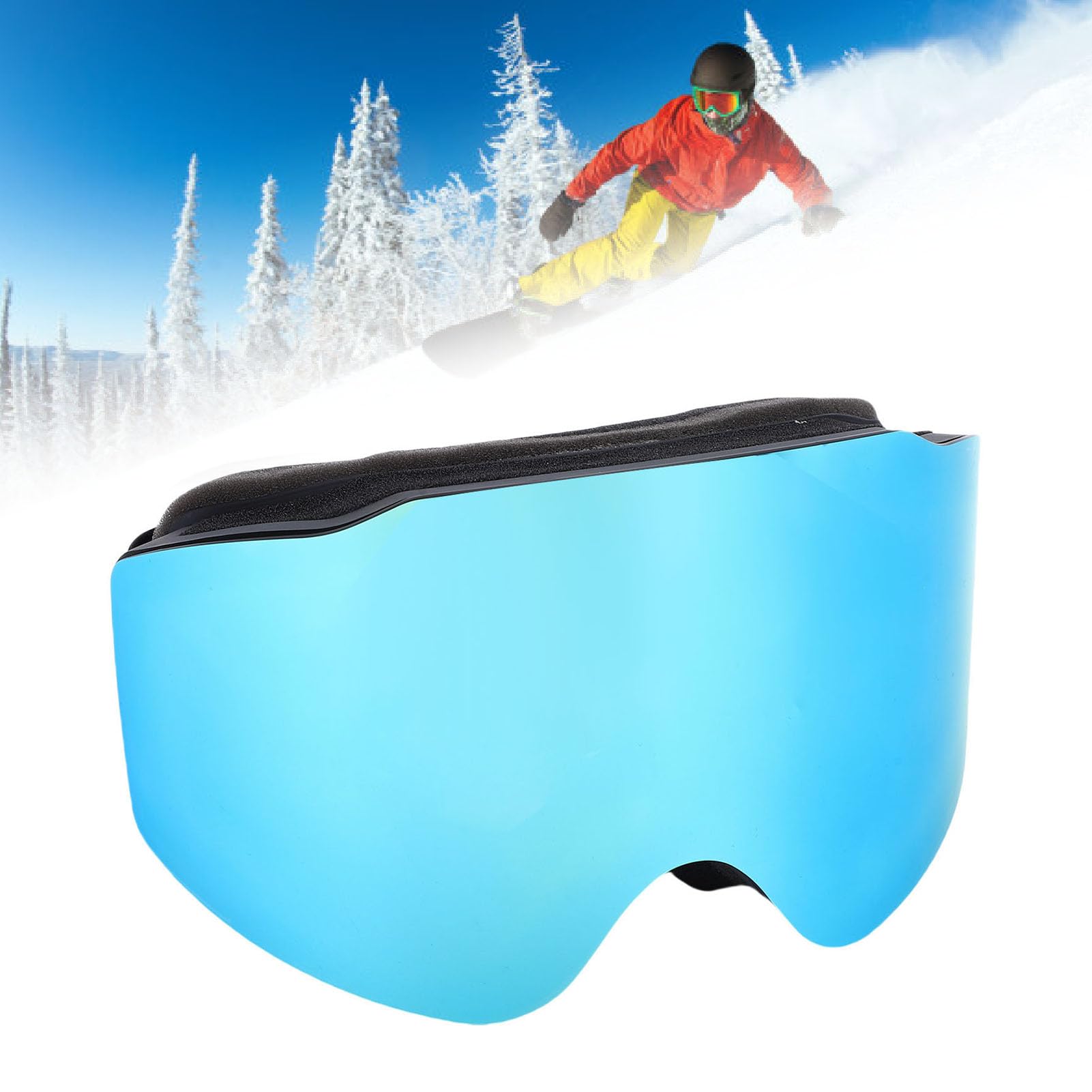 Occhiali da Sci per Uomo e Donna, Occhiali da Neve Antiappannamento a Doppio Strato in PC con Custodia per Snowboard e Motoslitta