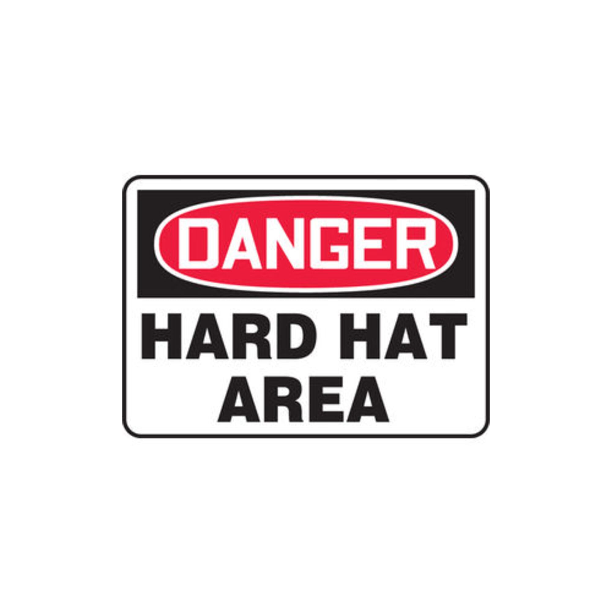 Panneau Danger Hard Hat Area Accuform ultra résistant