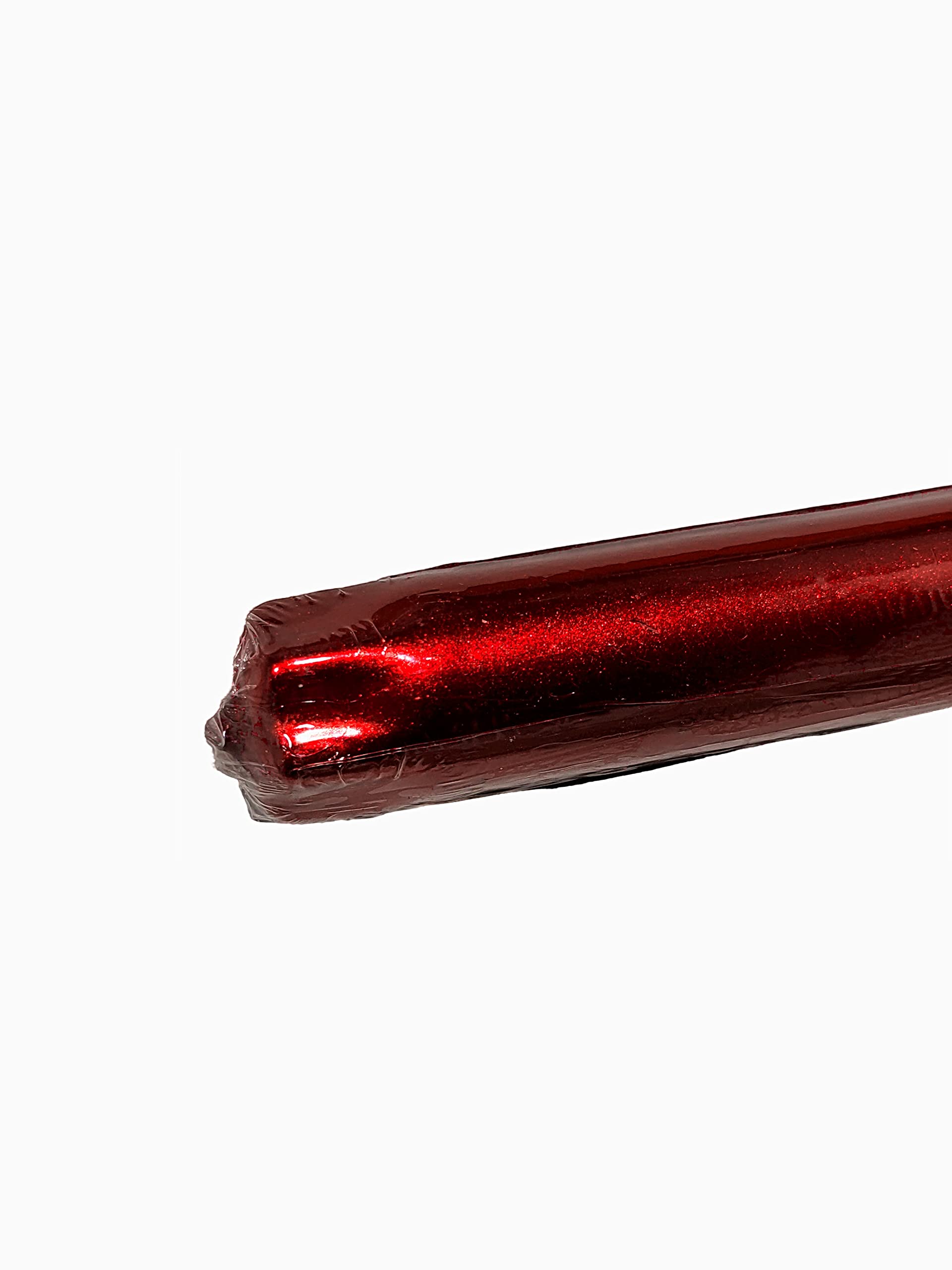D'light Online - Set di 12 candele di qualità premium, immerse a mano, senza goccia e senza fumo, 12 pezzi, colore: Rosso metallizzato
