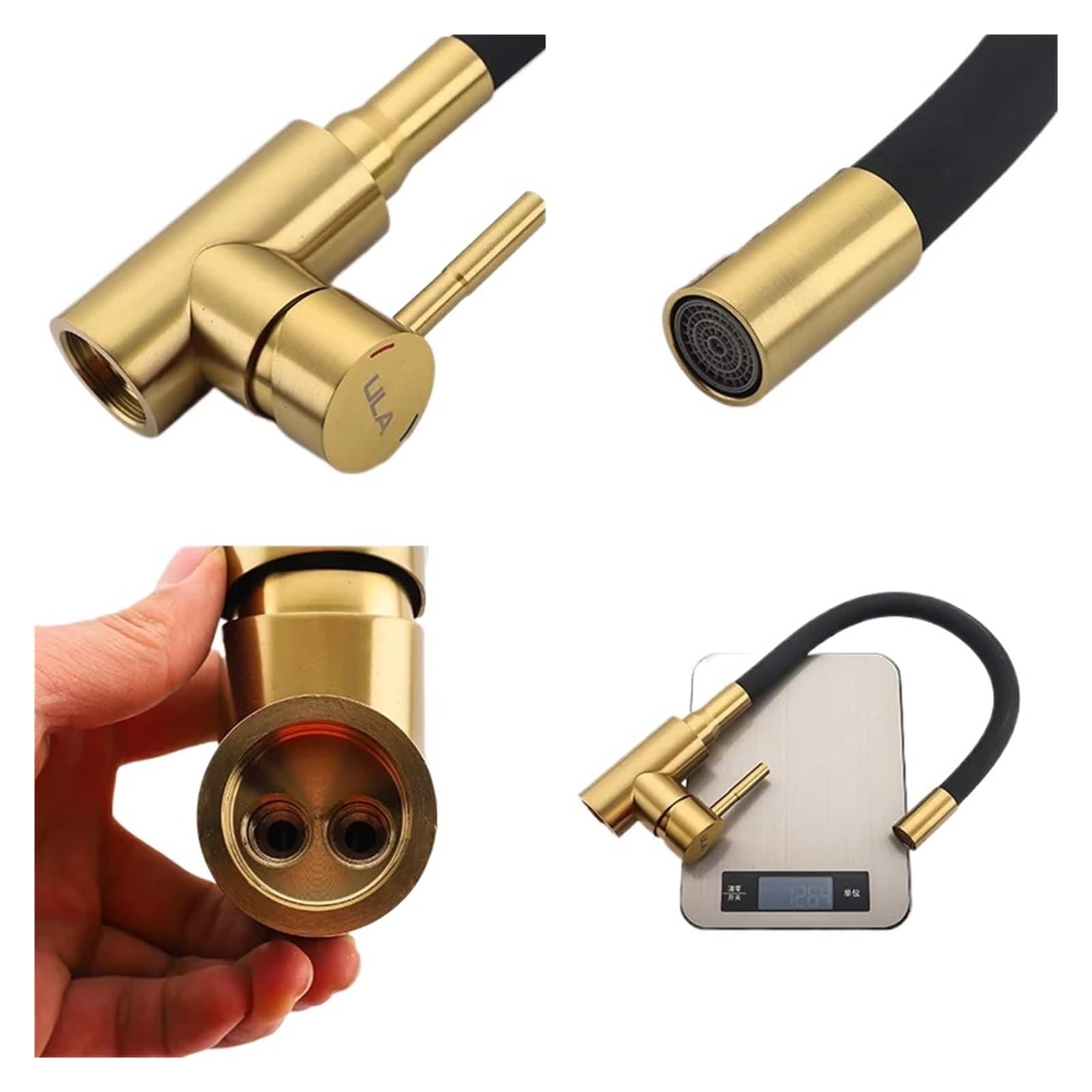 1 Pcs Rubinetto Della Cucina In Acciaio Inox Bocca Flessibile Della Cucina Rubinetto Del Lavello Dell'acqua Calda e Fredda Rubinetto di Miscelazione 360 Gradi Girevole Gru (A1114B-T1)