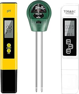 PH Meter, TDS PPM Meter, 3 in 1 Soil PH Tester [Upgraded Version] Moisture Meter Combo, PH/EC Tester Digital Kit for Home ...