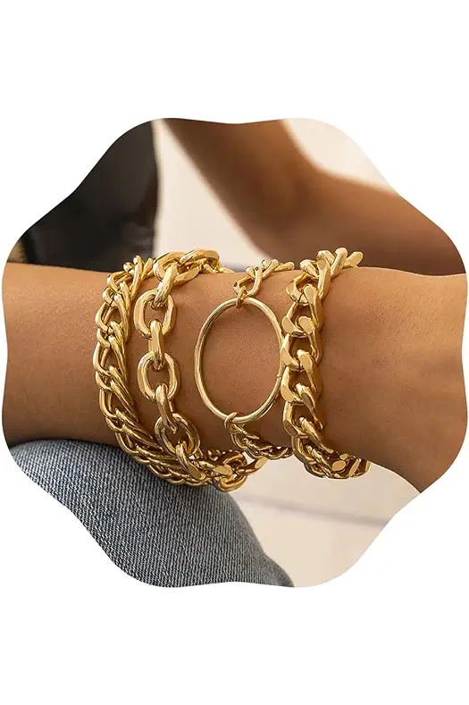 JWICOS Gold Chunky Chain Bracelet for Women and...