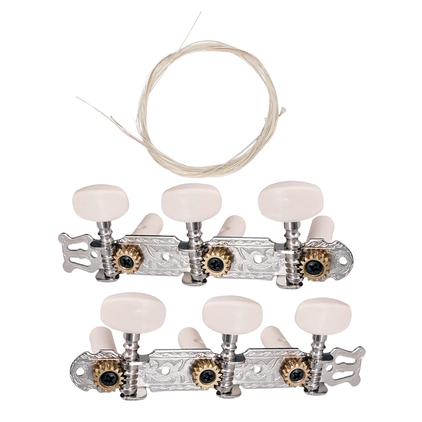 2 Piezas De Guitarra Clásica Sintonizador De Cuerdas Tuning Pegs & Nylonstrings para Piezas De Guitarra Clásica Acústica Clavijas Afinación