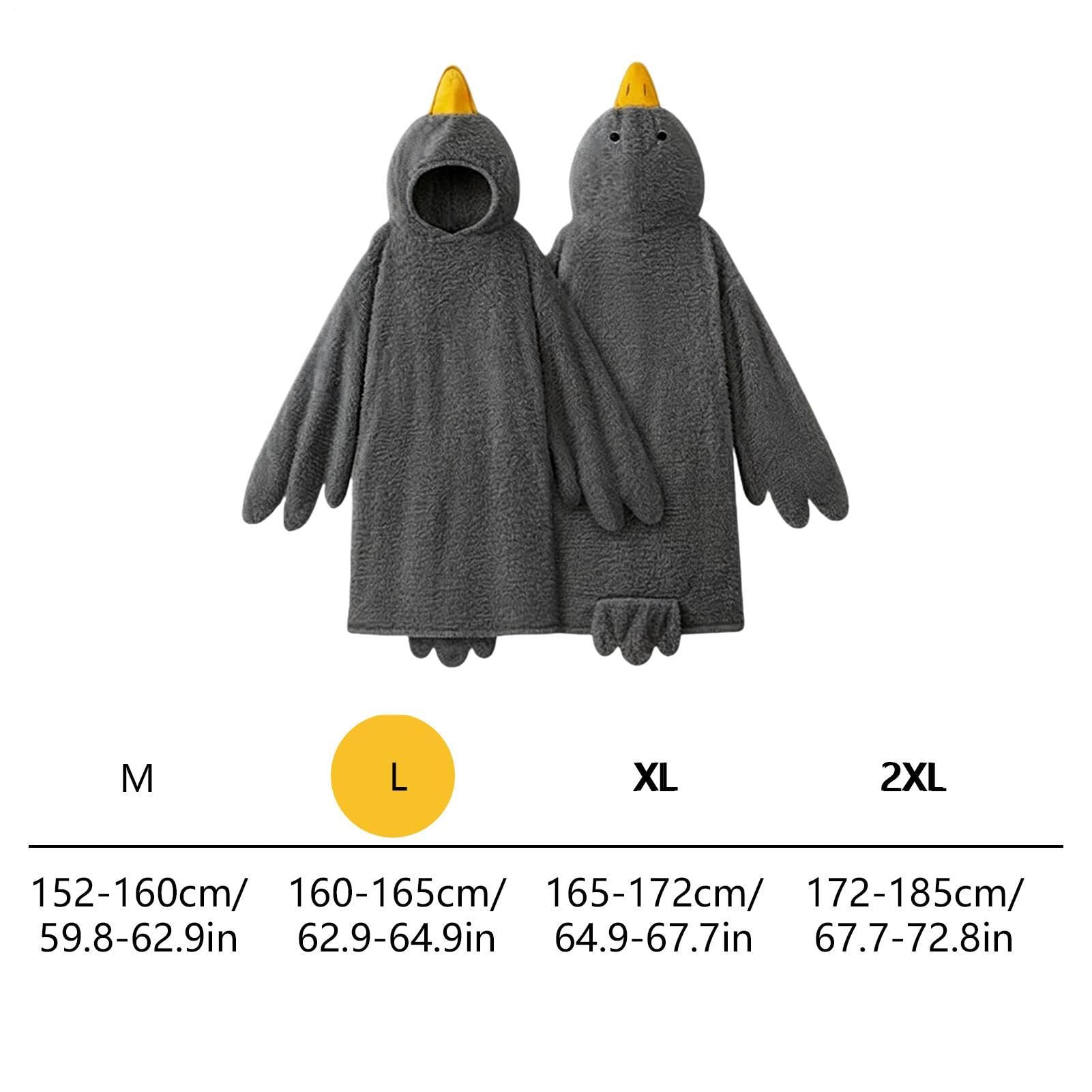 Tuta intera con cappuccio, coperta d'oca, per donne e uomini, pigiama divertente con grande oca grigia | Costume da anatra per cosplay, caldo set con scarpe, tutina morbida per feste invernali