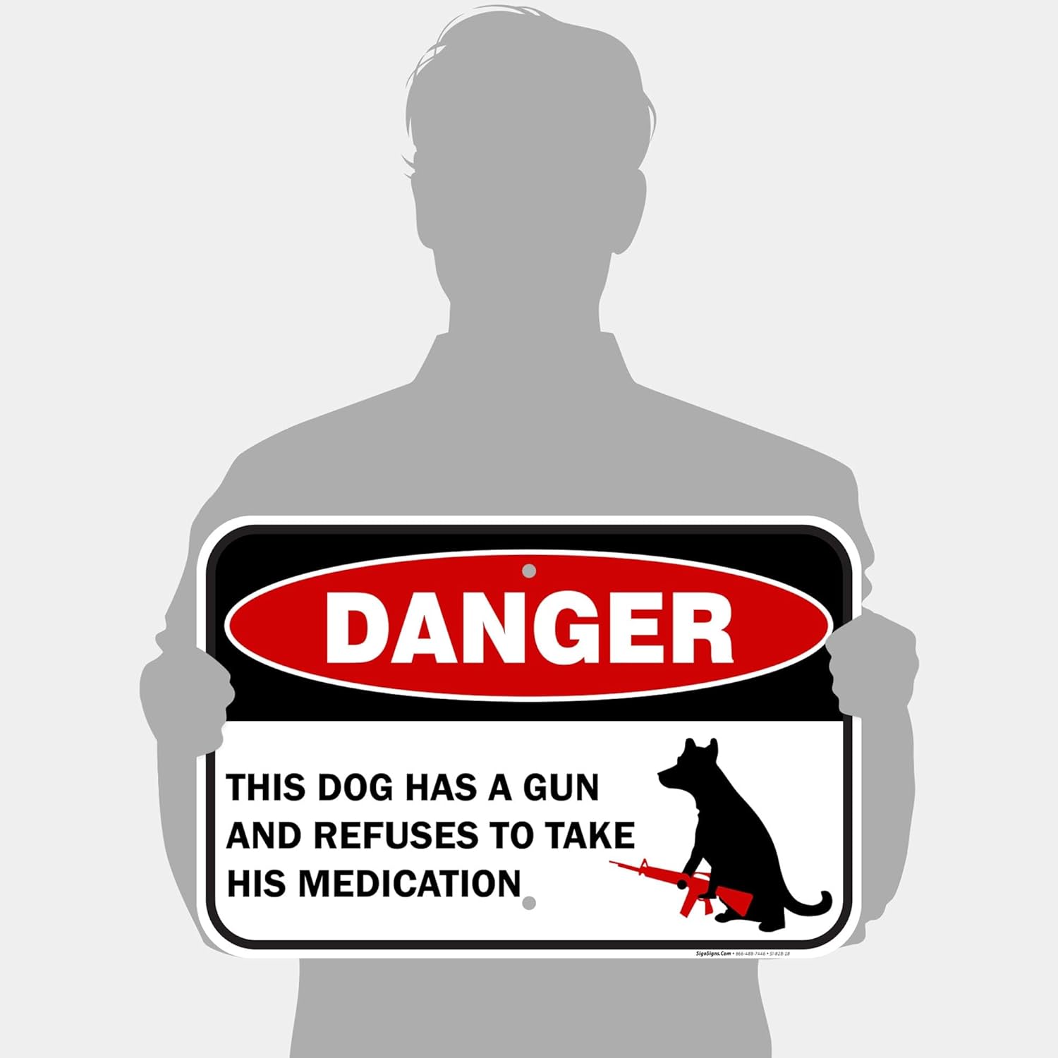 Funny Beware of Dog Sign, 12x18 Inches, Rust Free .063 Aluminum, Fade Resistant, Made in USA