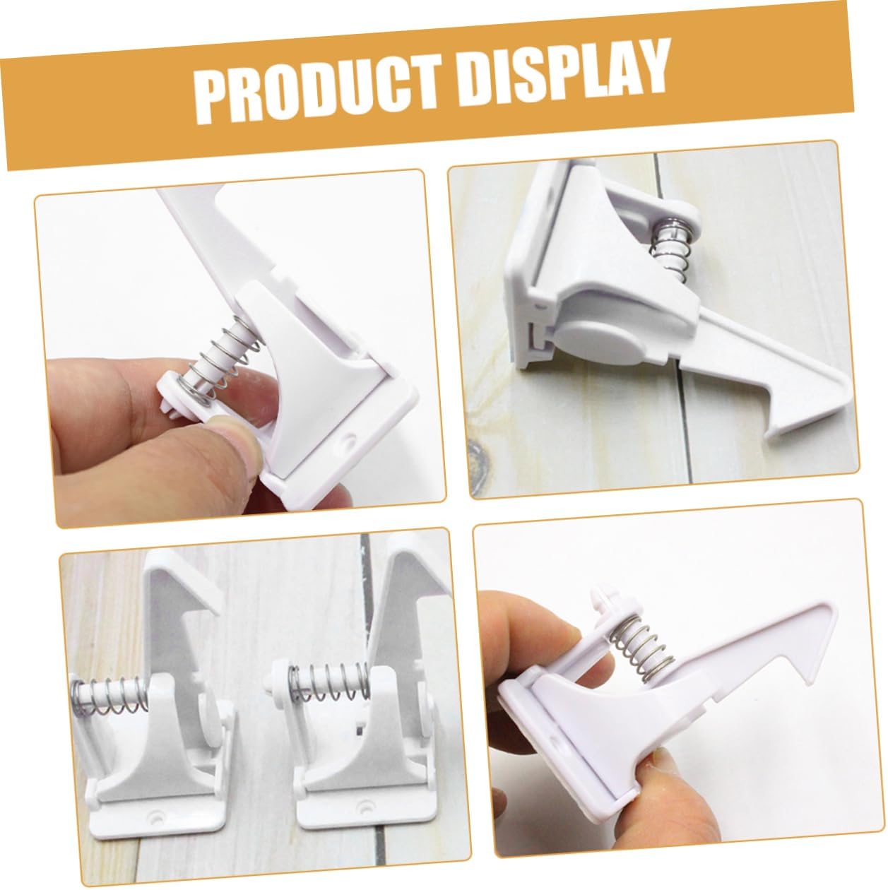16pcs Boy Girl Spring Locks Childproof Cabinet Locks Safety for Doors Drawers Easy Install Material