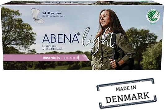 Abena Light Premium Incontinence Pad, Ultra Light Absorbency, Size 0, 240 Count (10 Packs of 24)