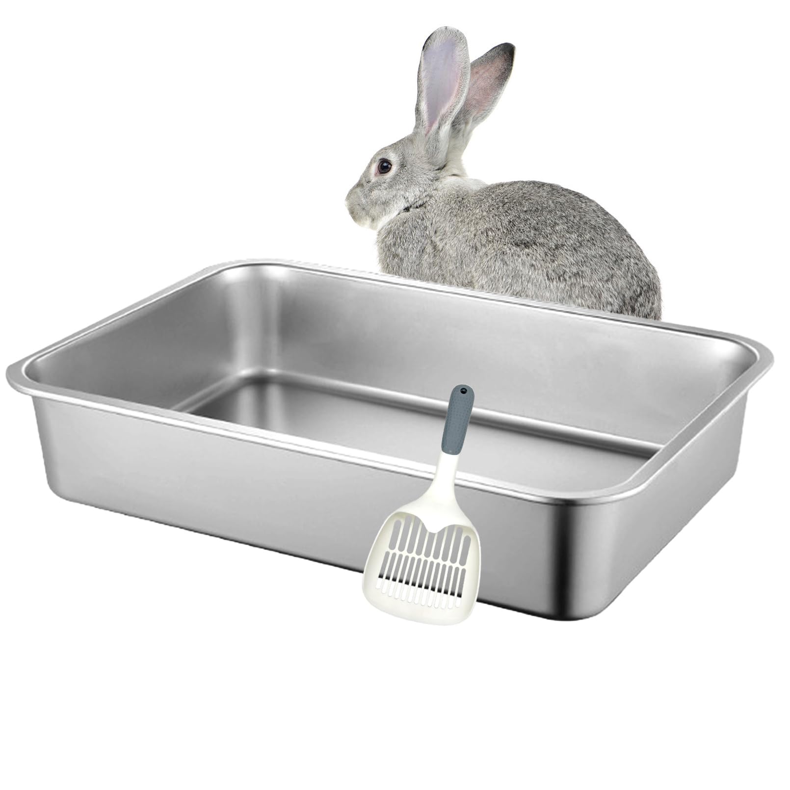 Steel Fhiny Extra Large Rabbit Guinea Pig Litter Pan With Grate