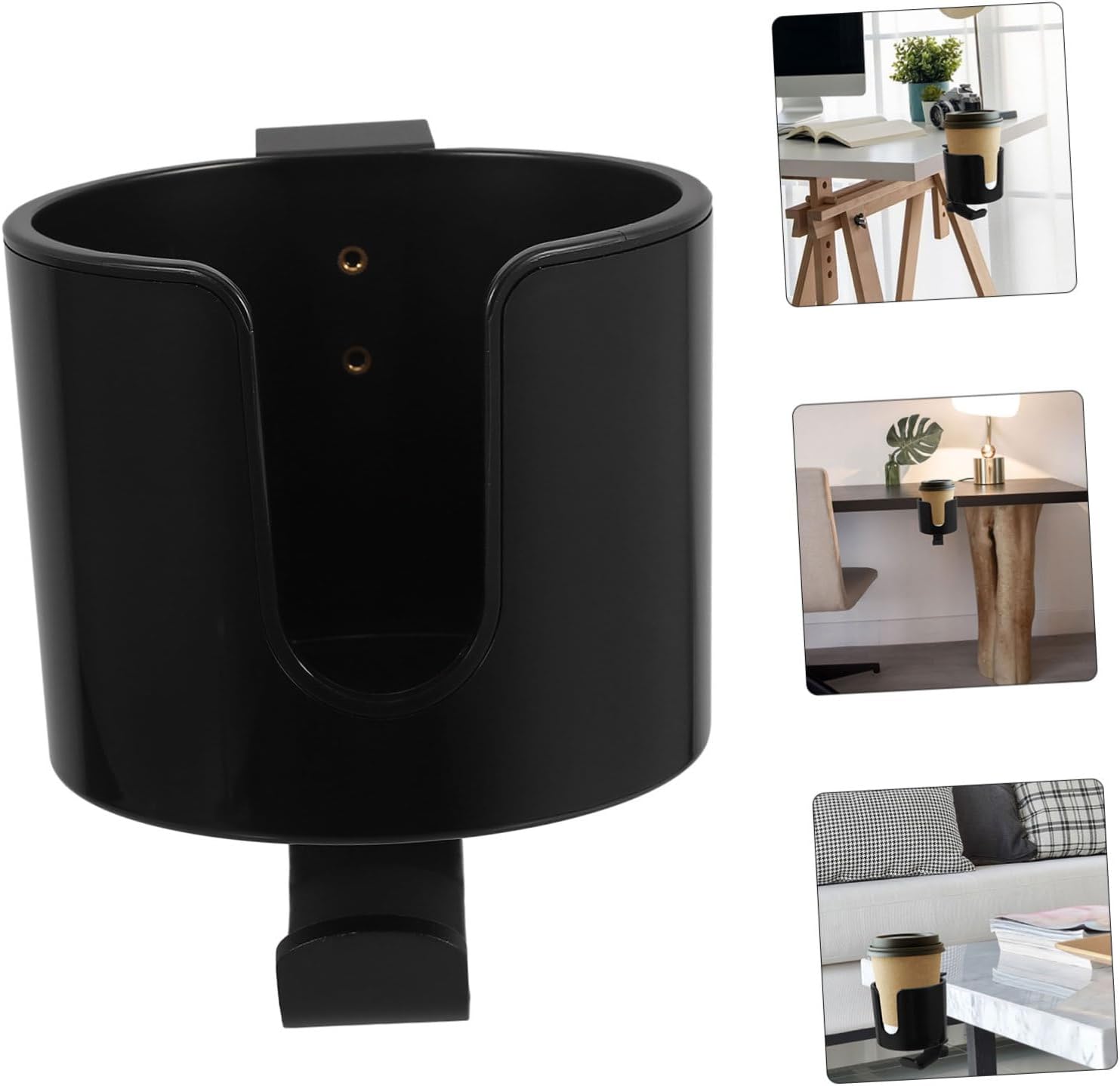 Portable Rotating Headphone Hook Cup Holder Desk Stand Tabletop Supplies Easy to Install