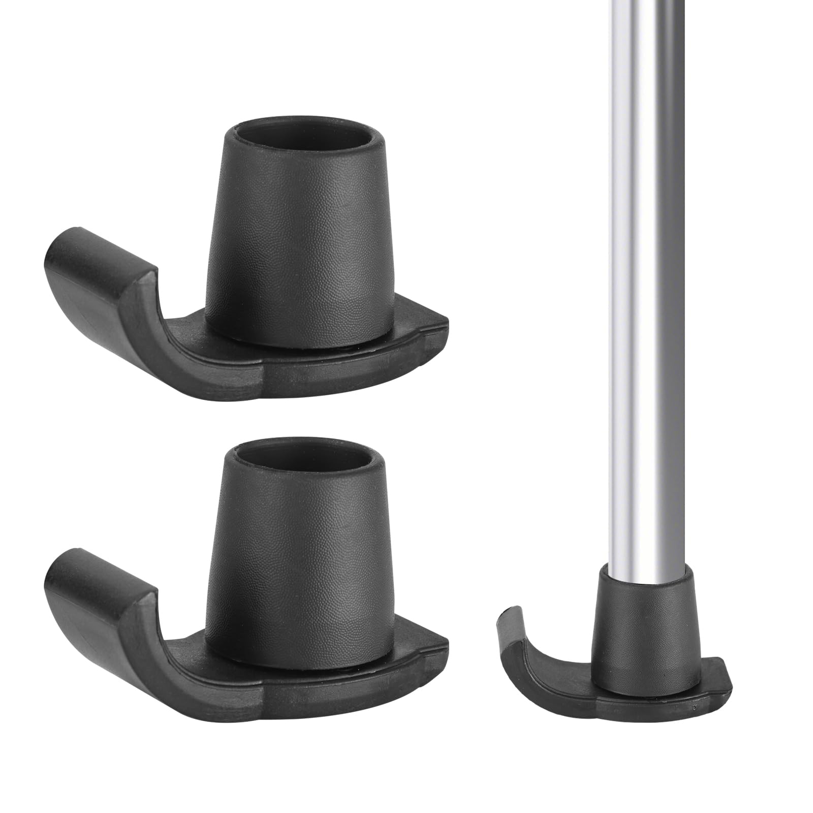 Walker Ski Glides, Universal 1-1/8 Inch Skis for Walkers for Seniors Replacement Glide Caps Heavy Duty Walker Assist Accessories 2 Pack Black