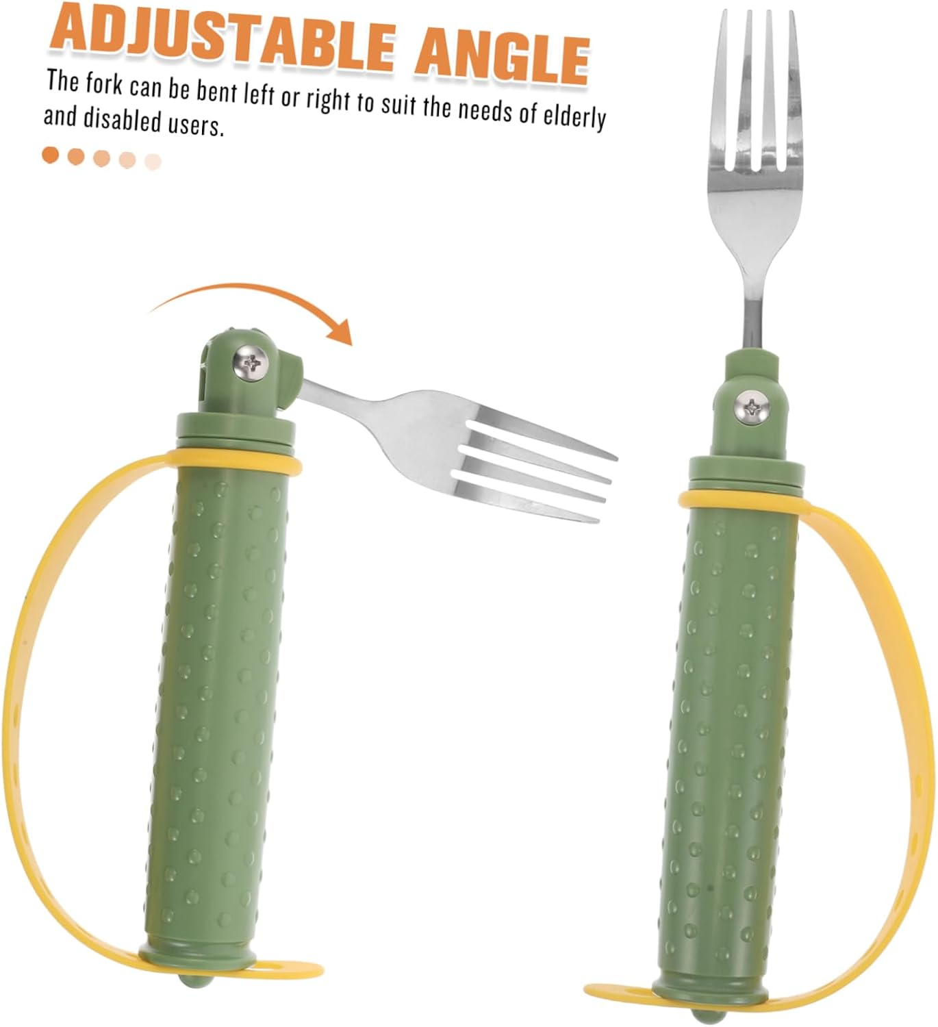 Adaptive Stainless Steel Fork Spoon for Elderly and Disabled Hands