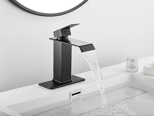 Miniatura 9 de Grifo de baño cromado, cascada, cuenco de fregadero de un agujero, grifo alto de una sola manija, grifos de baño con montaje de drenaje, tocador