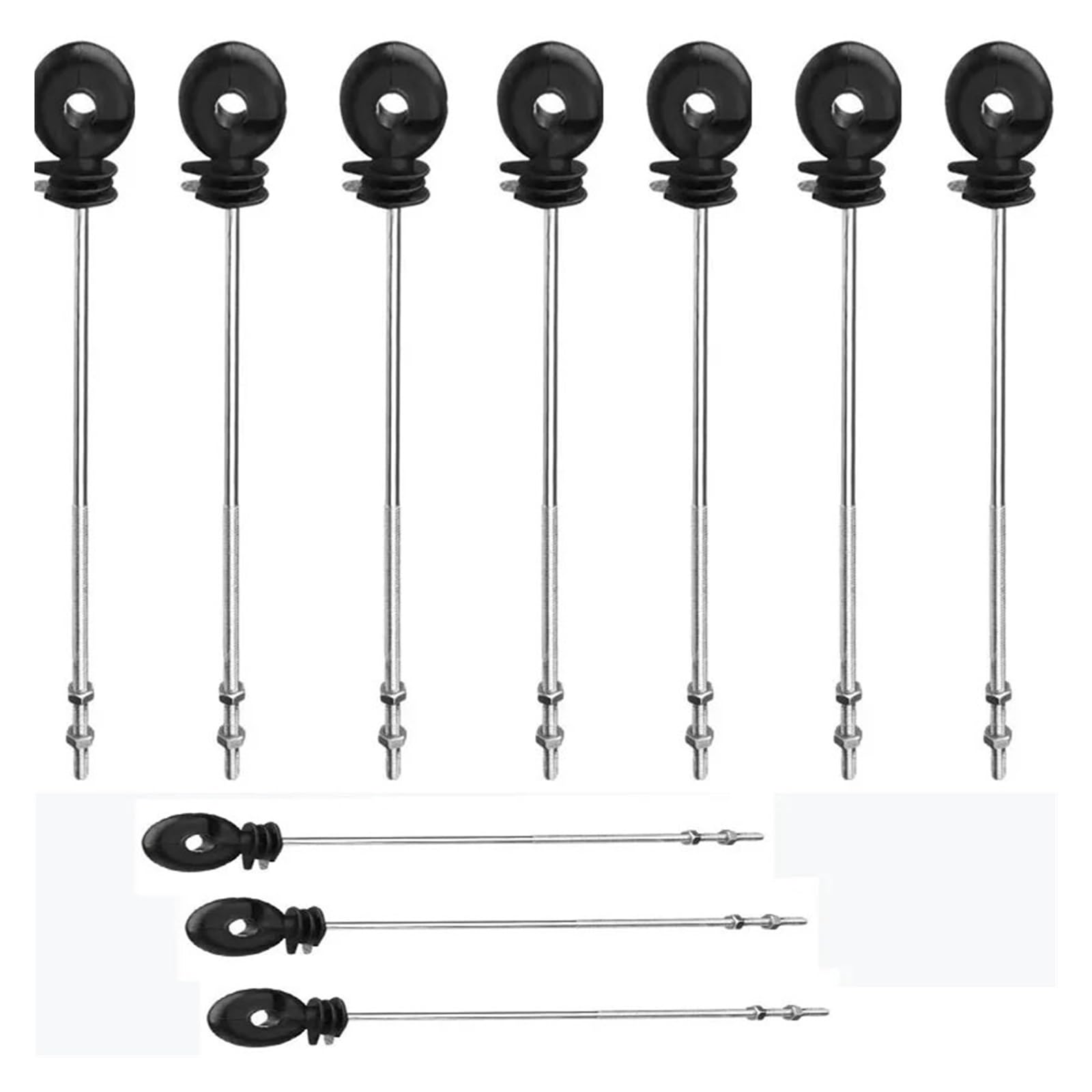 Aislador de Anillo de 20 Piezas, PP, Resistente a los Rayos UV, for Granja de Animales, Poste de Madera de Acero Negro, Alambre de Tornillo, aisladores de Cerca eléctrica de Larga Distancia