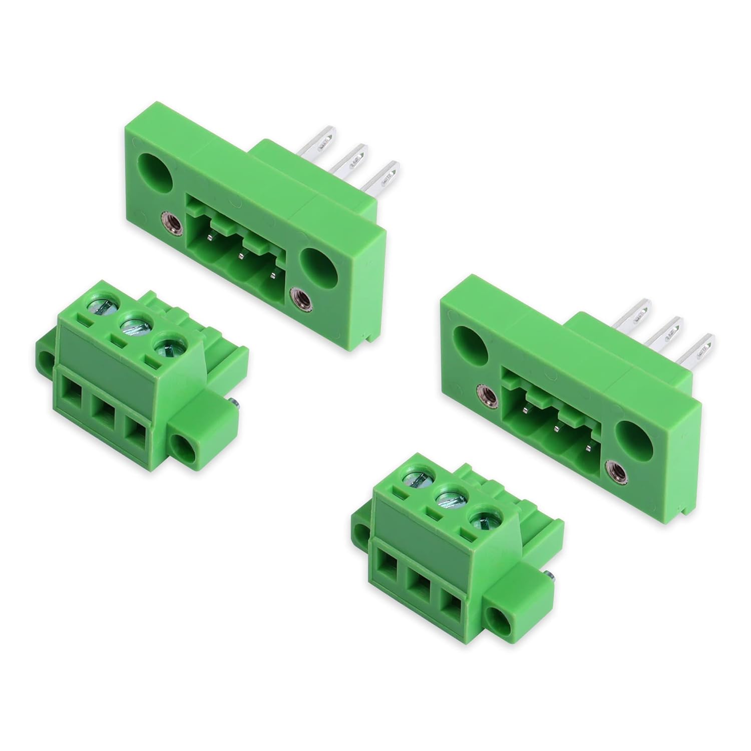 GINTOOYUN 2 Sets 5.08mm 3 Pin Terminal, 3 Pin Pluggable Screw Terminal ...