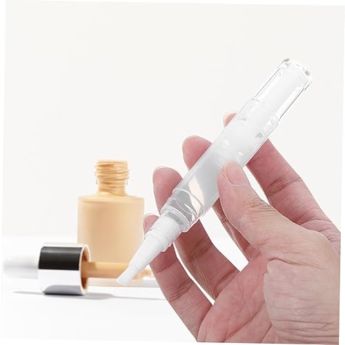 Gatuida Empty Cuticle Oil Pens with Brush Tip Refillable Twist Pens for Nail Care Transparent Cosmetics Container for Growth Liquid for Nail Treatment and Moisturizing