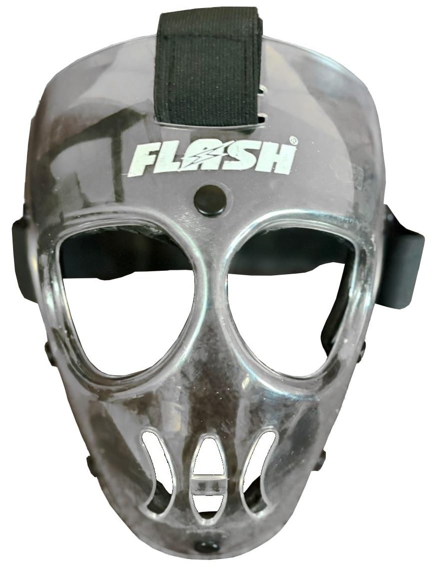 Flash Super Light Weight ABS Hockey Face Mask, Goal Keeper Helmet with Throat Protector, Adjustable-image-16