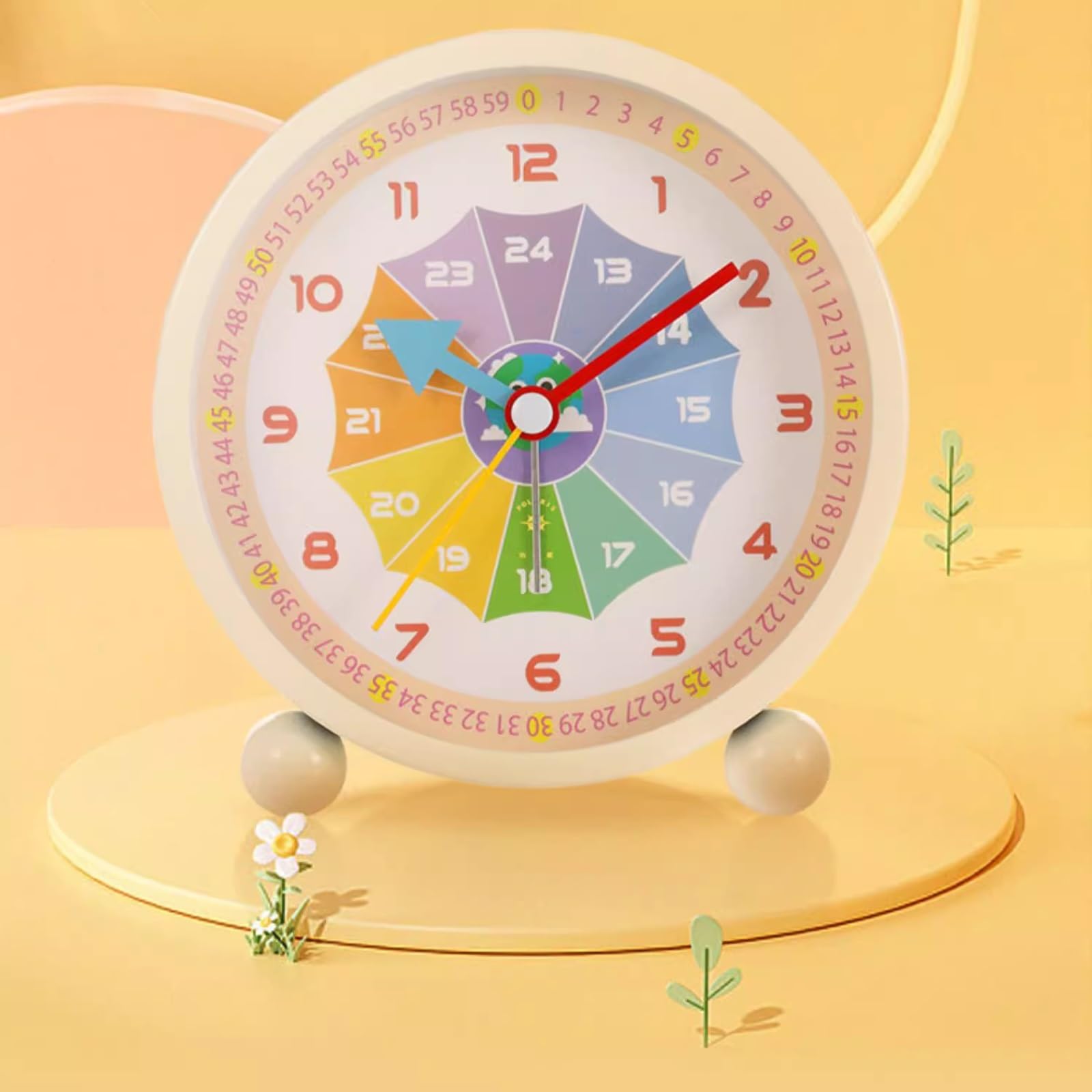Despertador, Pequeño Reloj de Escritorio silencioso con luz Nocturna for Sala(Pink)