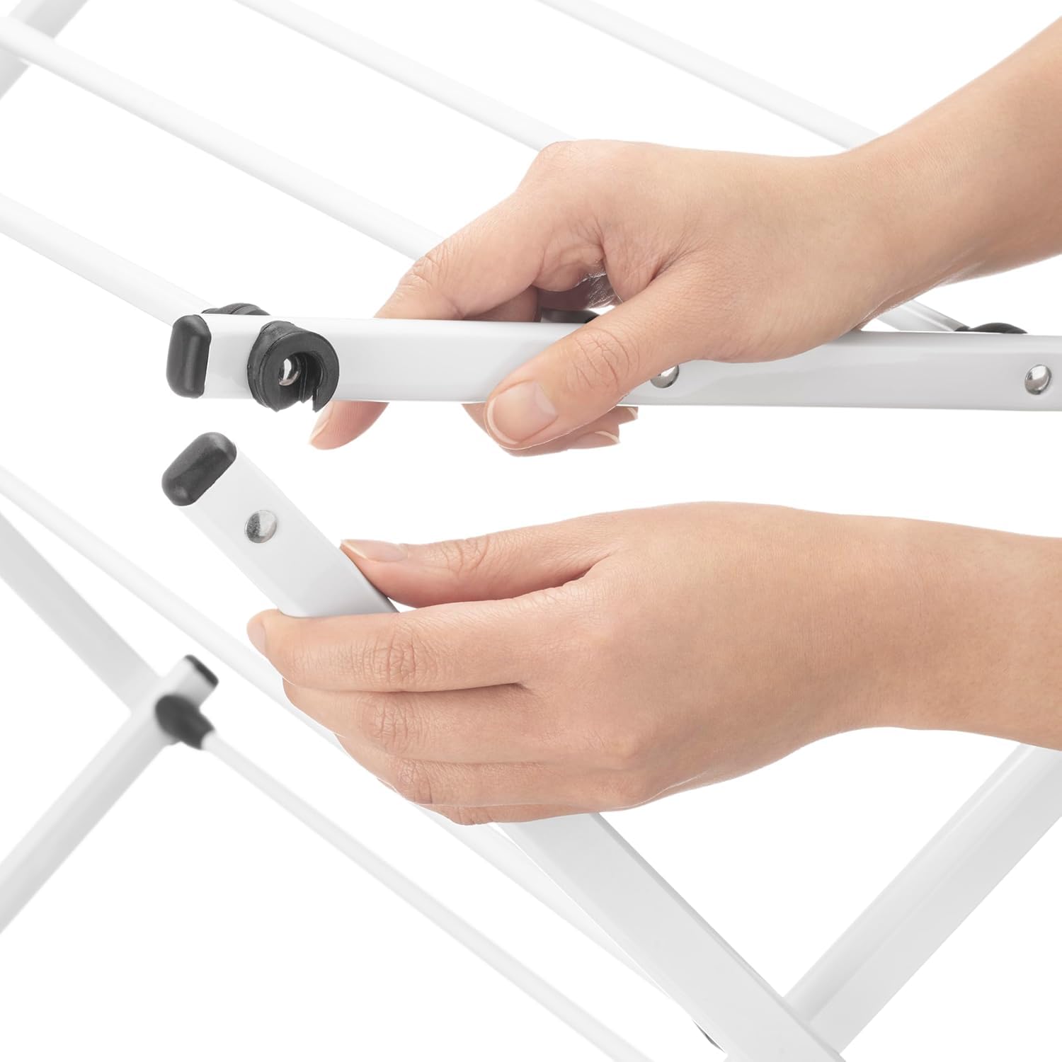 Whitmor Foldable Clothes Drying Rack: 3 Tier Laundry Drying Rack, Collapsible Drying Rack Clothing, Portable Space Saving Clothing Rack for Indoor Outdoor, 14.50" L x 29.625" W x 41.75" H, White