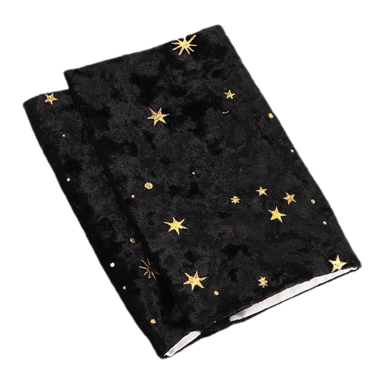 Angoily 4 Piezas Protector para Libro de Terciopelo Negro con Diseño de Estrella y Luna Funda Decorativa y Resistente para Diario y Cuaderno de Tela y Fácil de Usar