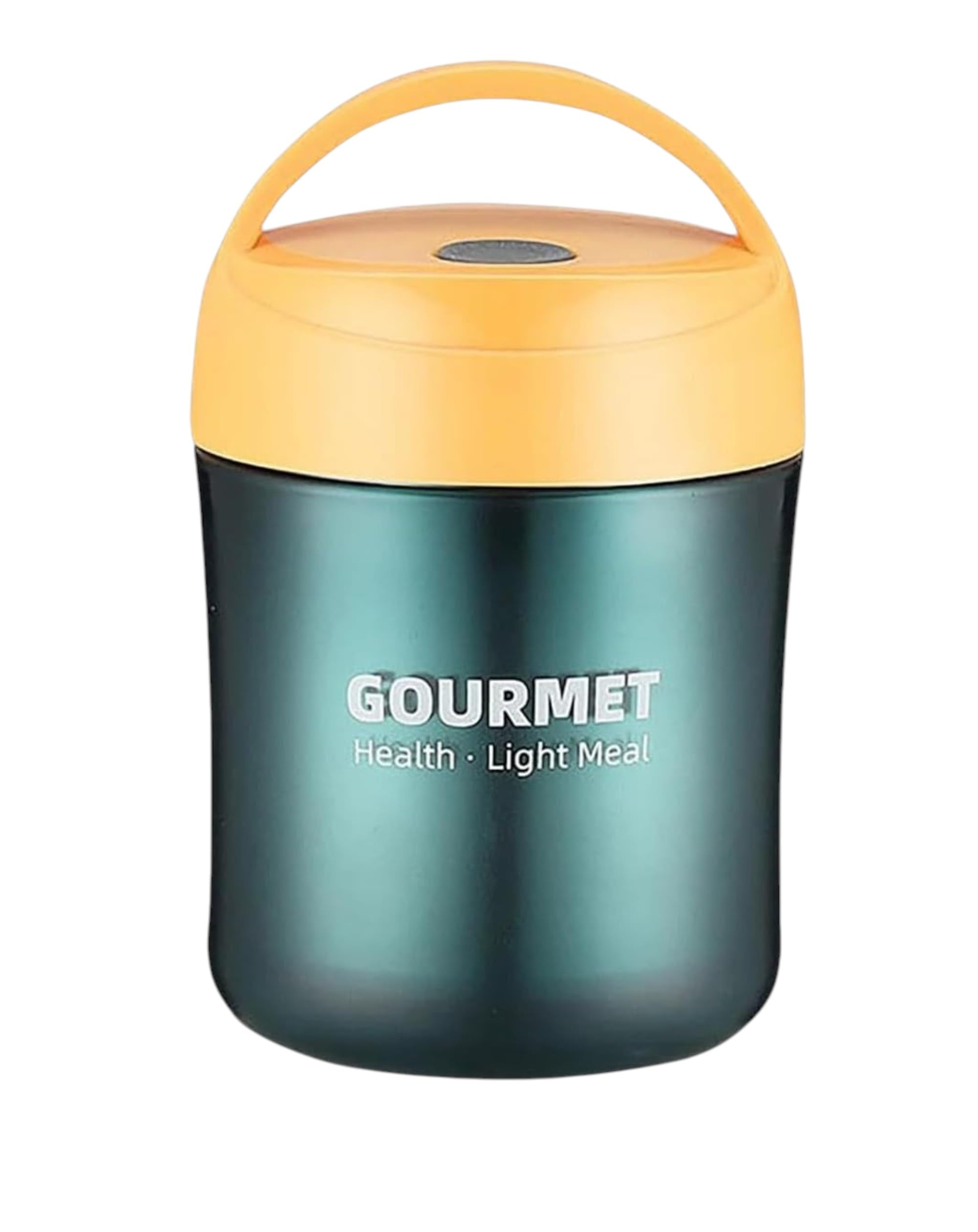 Lunch Box Leak Proof Compact Tiffin for Adults and Kids for Lunch Breakfast Milk Soup, Airtight BPA Free with Lock Lid Keeps Food Fresh for Hours Yellow Lid 500 ML
