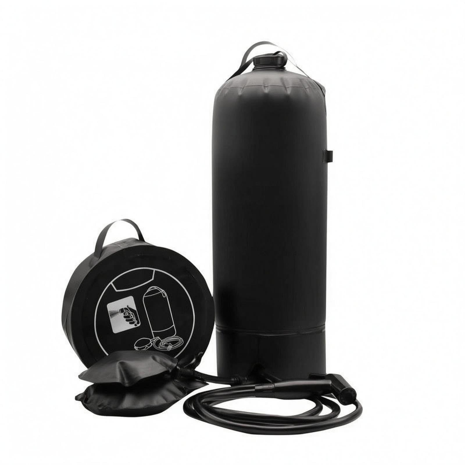 Inflatable Shower Container with Hose Portable Outdoor Shower Top Carry Handle for Camping-image-46