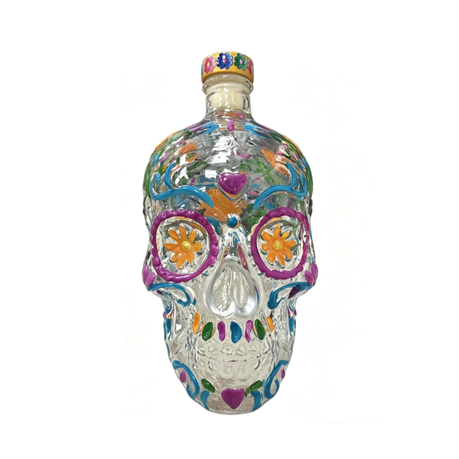 Kaeltsyn Themed Glass Liquid Bottle Perfect As a Creative Social Centerpiece or Selection Modern Skull Themed Glassware