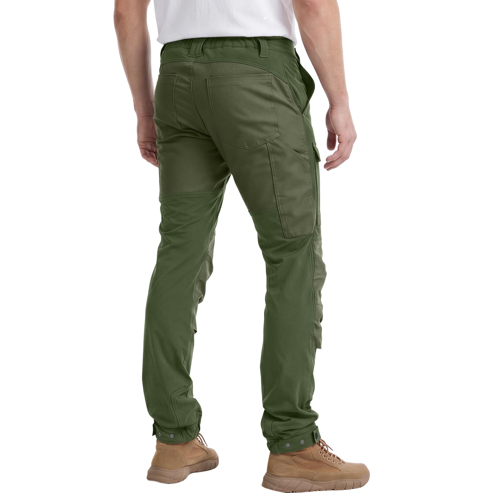 WORK IDEA Pantalon de Trekking Homme Coupe-Vent Anti-Boue Pantalon de Travail Homme Élastique Robuste pour Randonnée Outdoor Cargo Chantier