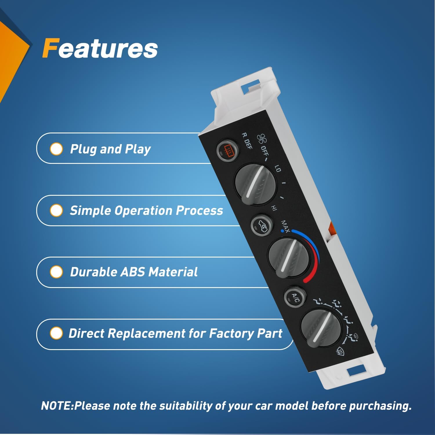 Nilight A/C Heater Climate Control Module Switch Compatible with 1996 1997 1998 1999 2000 Chevy GMC C1500 2500 3500 K1500 Truck Replacement Air Conditioning Panel