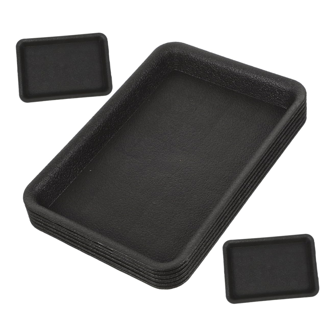 YARNOW Set 8 Pezzi Sottovasi Rettangolari per Piante e Bonsai in Plastica Nera Riutilizzabile Resistente per Uso Interno ed Esterno